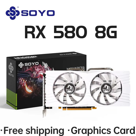 Graphics Cards Radeon RX580 8G GDDR5 Memory Video Gaming Card Pcie3.0X16 GPU Desktop Computer Components AMD RX 580 8G