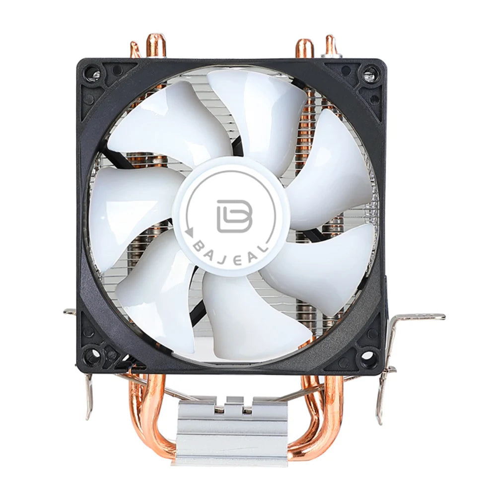 90Mm CPU Air Cooler with 2 Heat Pipes Quiet Rainbow RGB Cooling Fan Silent RGB Fan for Intel 1150/1151/1155/1156/1200 AMD AM2