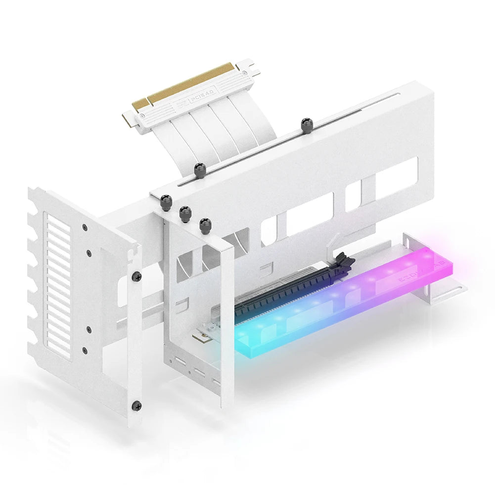 EZ-40 ARGB Graphics Card Vertical Bracket GPU Holder 5V 3PIN Graphics Card Mount Support with PCI-E 4.0 X16 Adapter Cable for PC