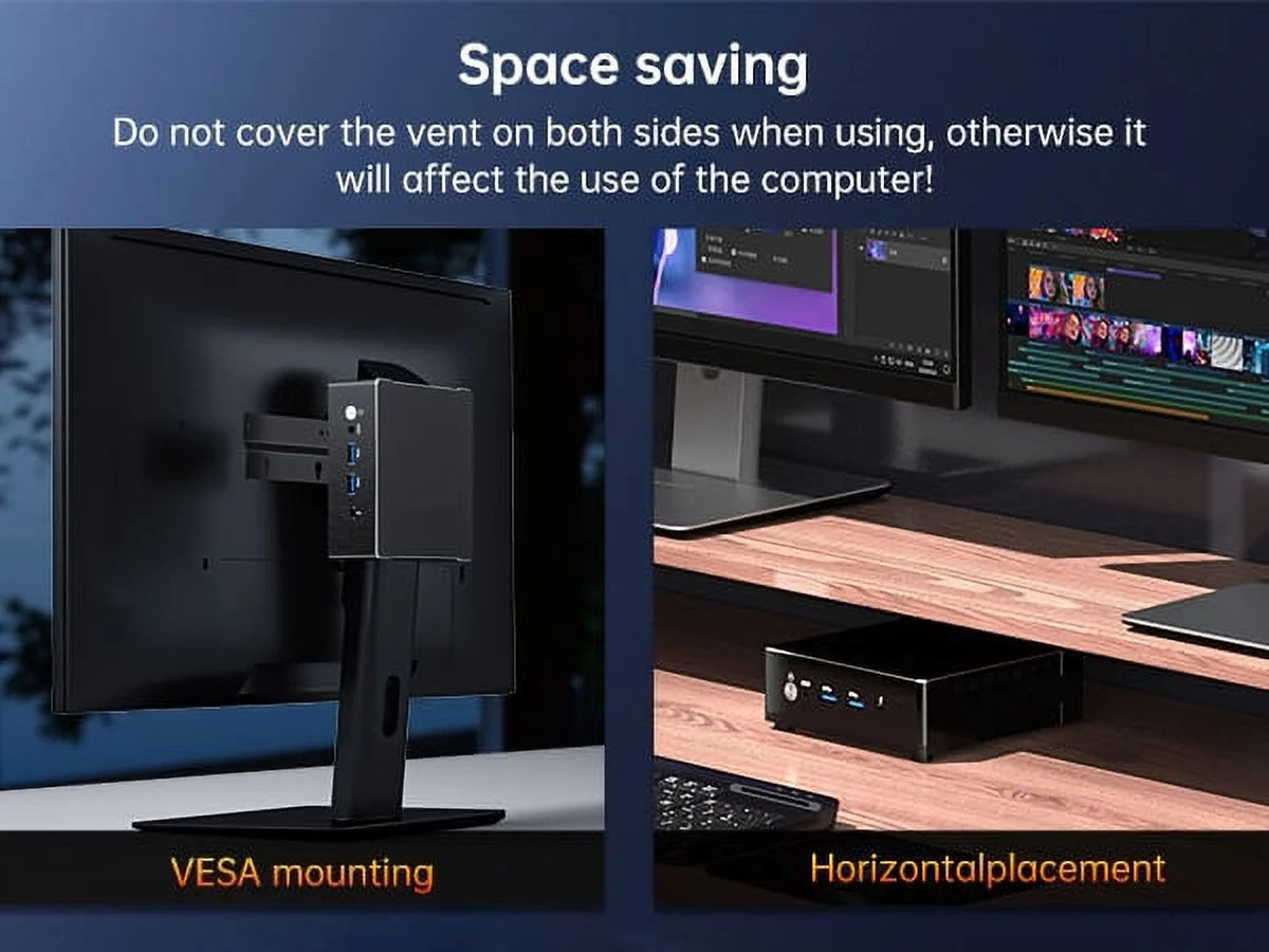Mini Gaming PC with AMD Ryzen 7 7840HS, Upto 5.1Ghz, Desktop Computer with 32G DDR5, 512G M.2 PCIE4.0 SSD, Windows 11 Pro, 2XHDMI/USB-C Port, 4K Triple Display, Dual Lan(1X2.5G), Wifi6E/Bt5.3
